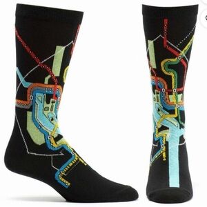 Ozone DC Metro Subway Map Socks NWT Men’s 10-12 Black Travel Novelty Socks